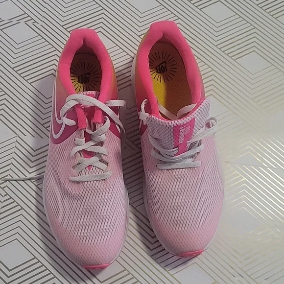 💖Nike sneakers (White/Pink and yellow)💖 - Picture 2 of 4